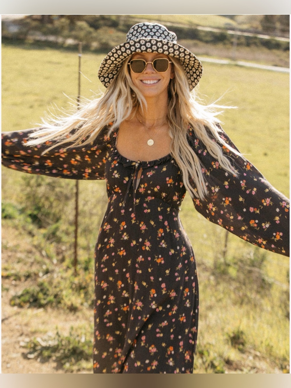 Floral Maxi Dress with Bishop Sleeves by Billabong